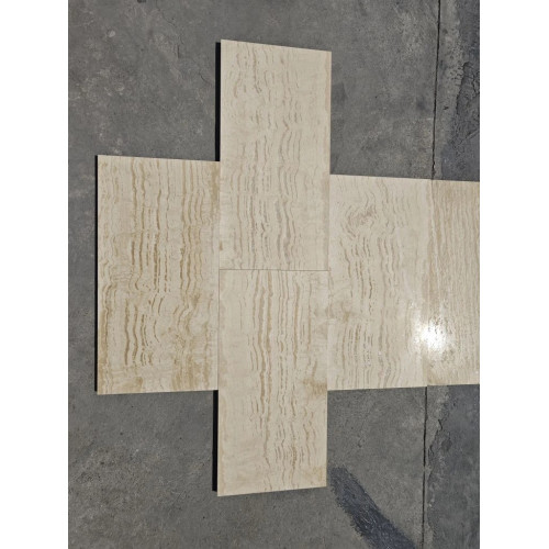 Плитка из Травертина "Ivory Vein Cut", заполнен. полир., толщина 2 см, 60*30 см