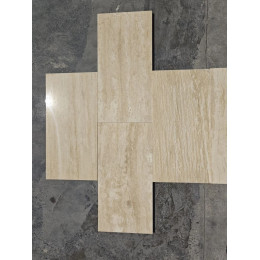 Плитка из Травертина "Ivory Vein Cut", заполнен. полир., толщина 2 см, 60*30 см